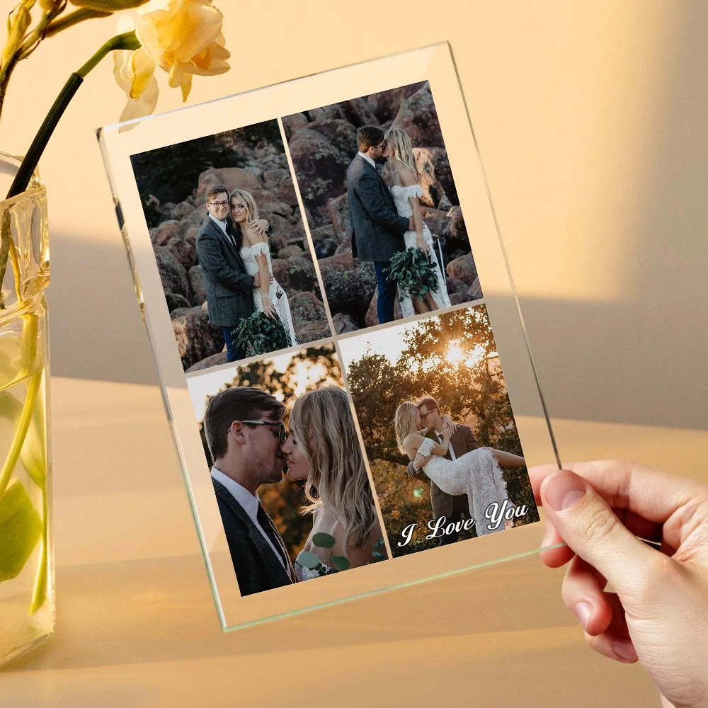 Custom Multi Photo Acrylic Keychain Personalized Collage Photo Key Ring for Lover - soufeelmy