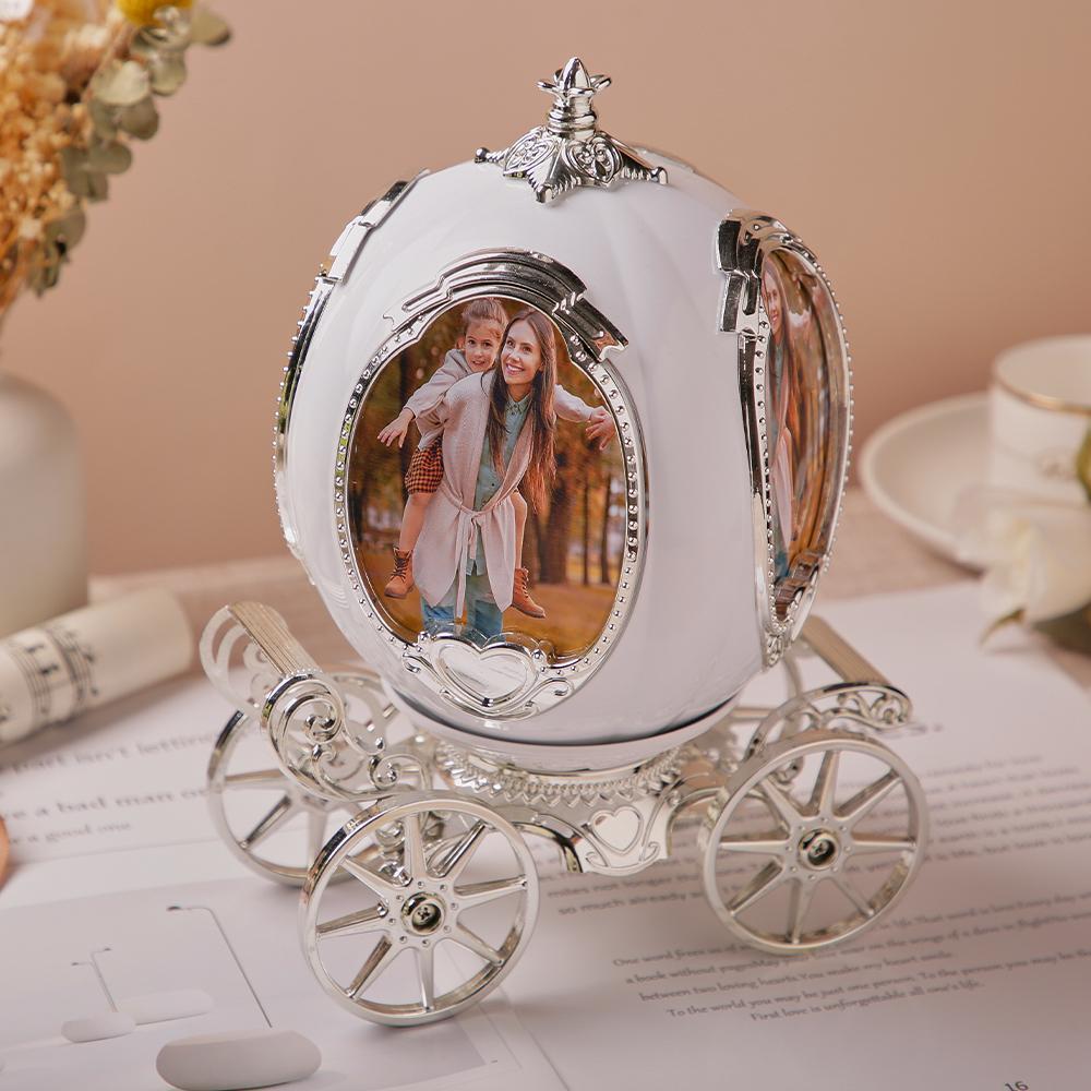Custom Photo Frame Music Box Unique Carriage Shape Commemorate Gifts