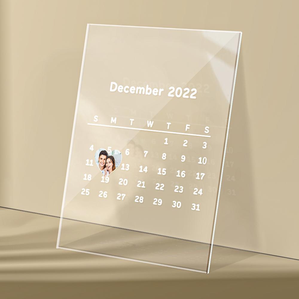 Custom Photo Calendar Acrylic Plaque For Anniversary - soufeelmy
