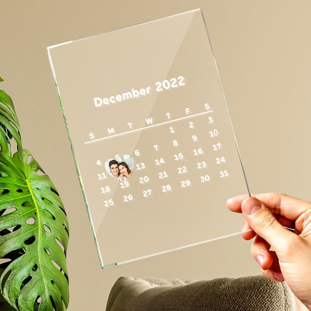 Custom Photo Calendar Acrylic Plaque For Anniversary - soufeelmy