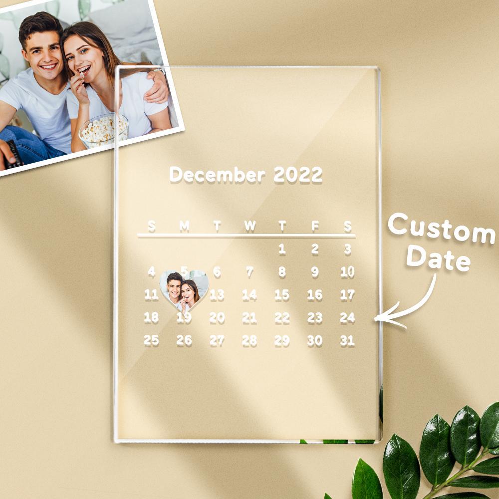 Custom Photo Calendar Acrylic Plaque For Anniversary - soufeelmy