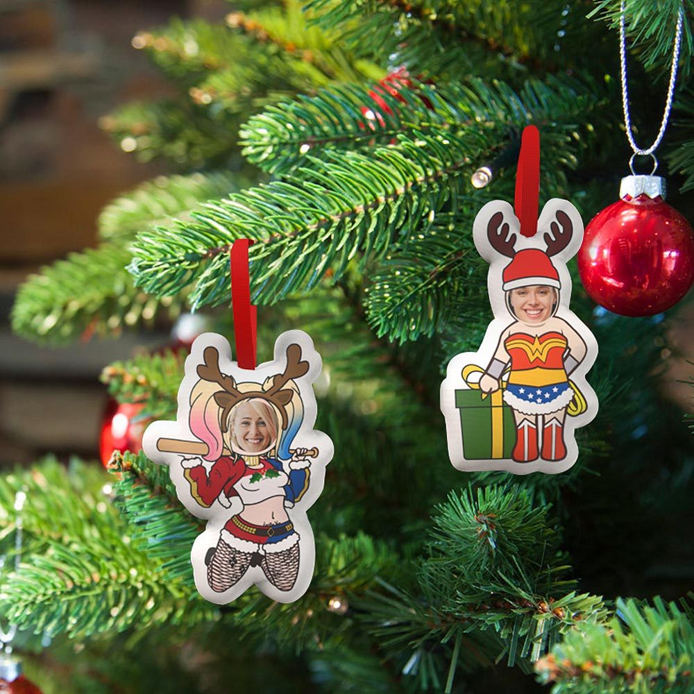 Custom Super Hero Decorations Personalized Face Christmas Hanging Decoration Superhero Decor Set Gifts for Besties - soufeelmy