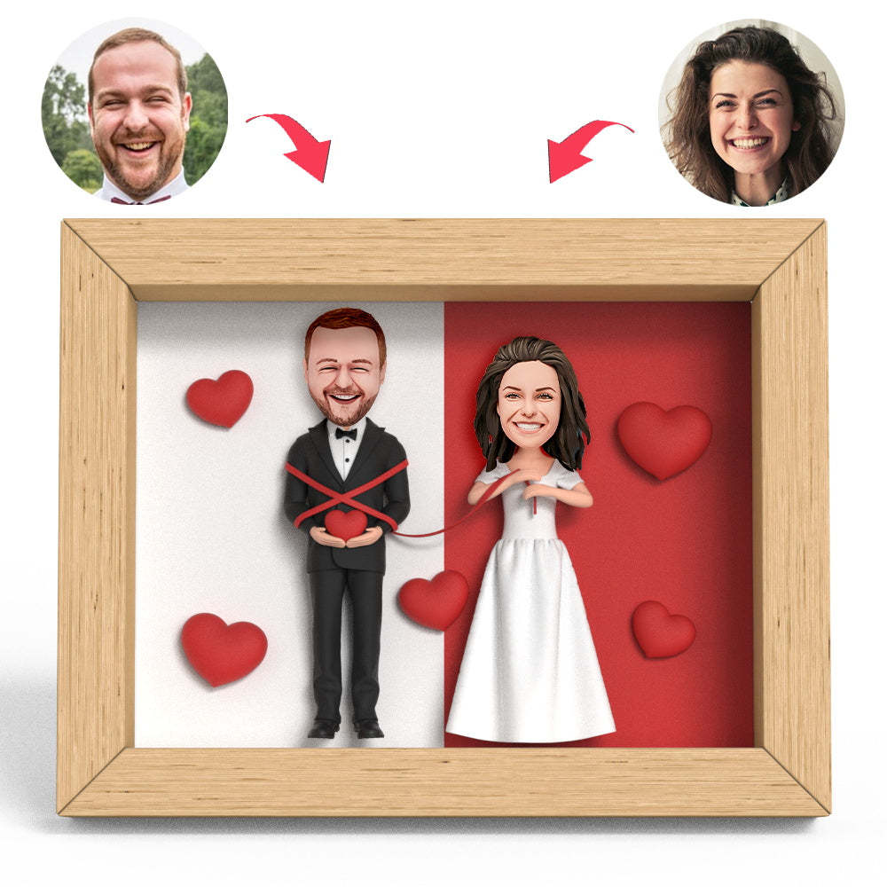 Valentines Gift Wedding Red Line Clay Figure Frame Gifts - soufeelmy