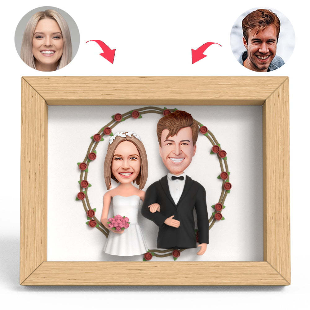 Valentines Gift Wedding Wreath Clay Figure Frame Gifts - soufeelmy