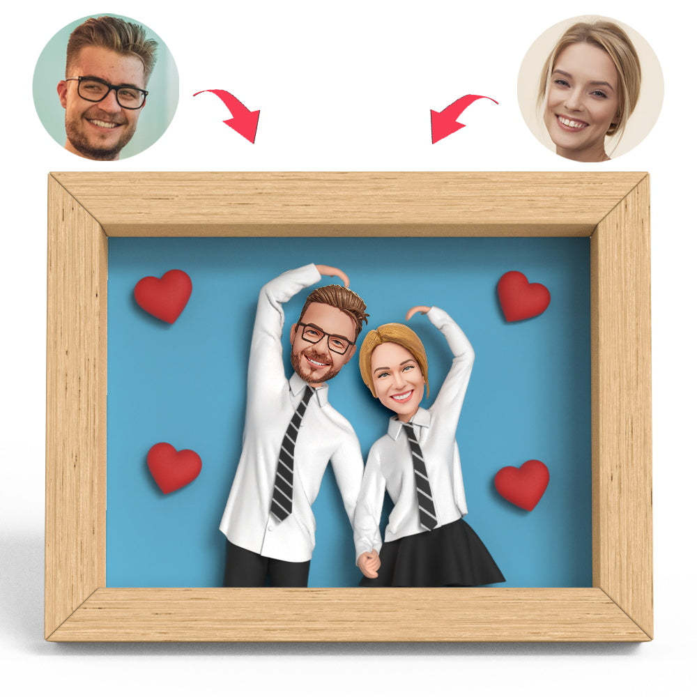 Valentines Gift Uniforms Couple Clay Figure Frame Gifts - soufeelmy