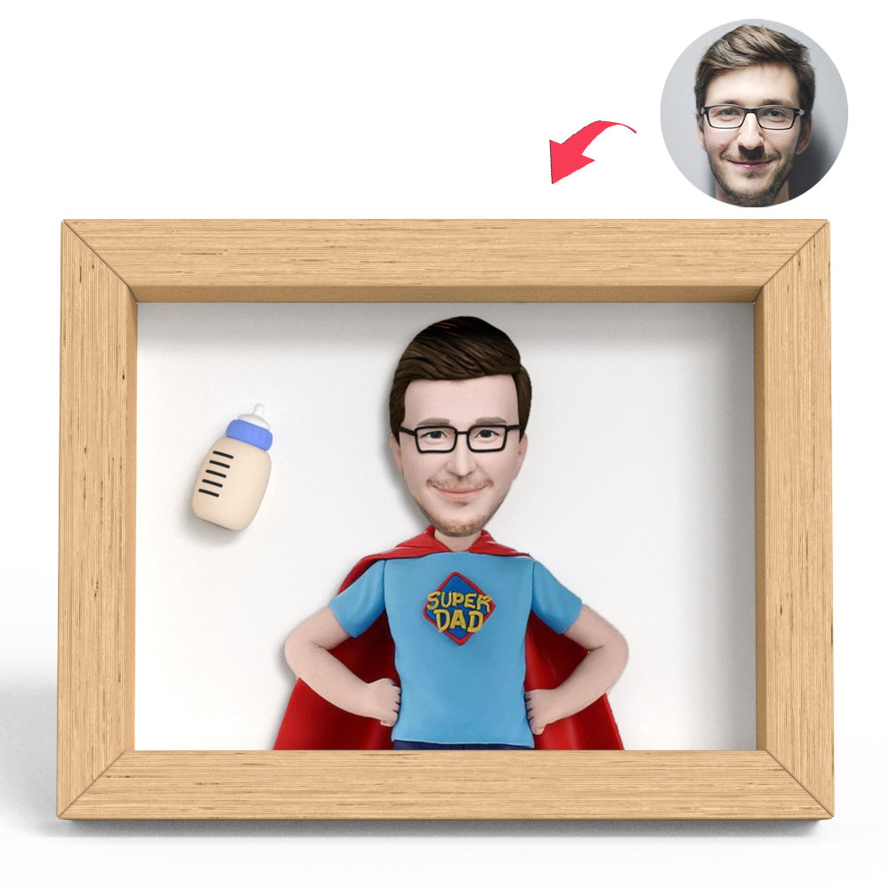 Father's Day Gift Super Dad Clay Figure Frame Gifts - soufeelmy