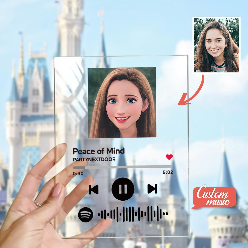 Scannable Spotify Code Comic Filter Plaque Keychain Music and Photo Acrylic Gifts for BFF - soufeelmy