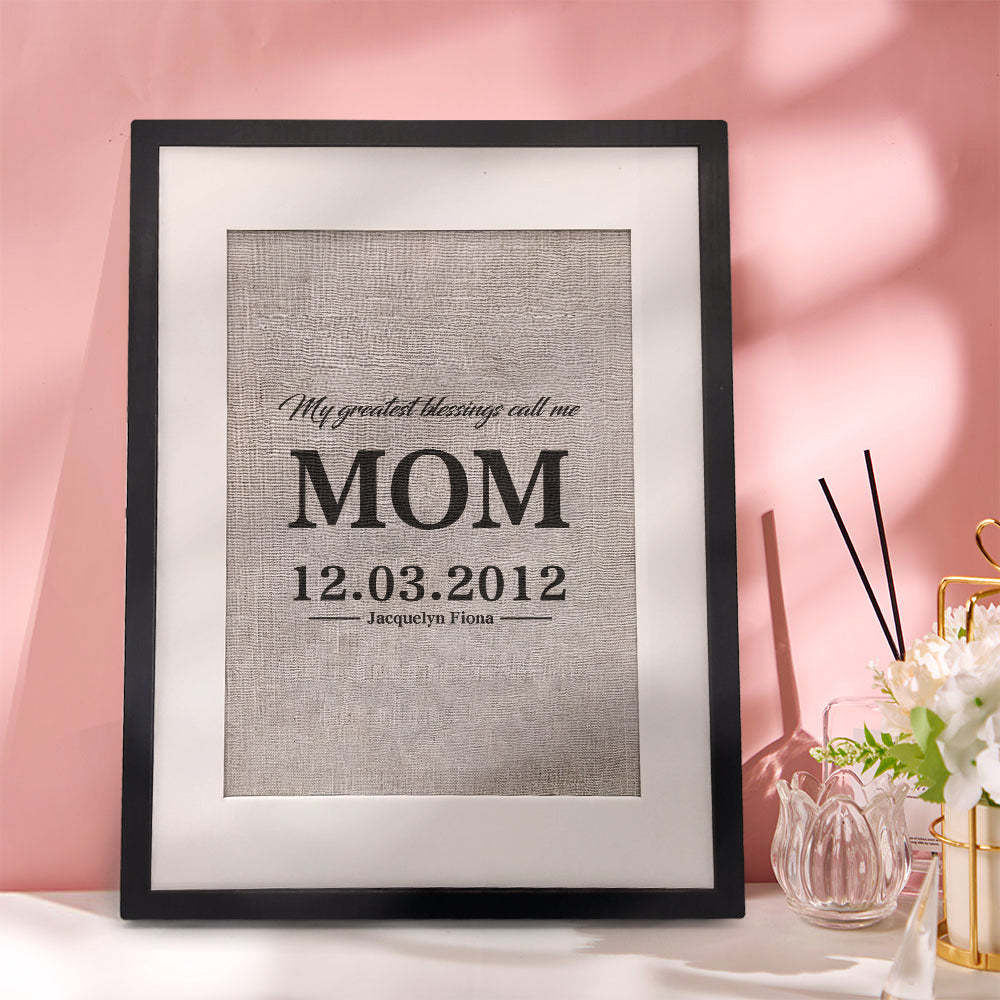 Personalized Mother Gift My Greatest Blessings Call Me Mom Name Sign Gift for Mother - soufeelmy