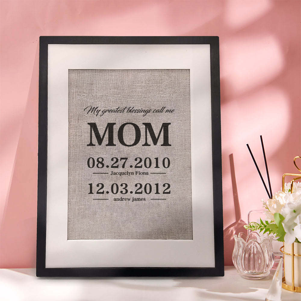 Personalized Mother Gift My Greatest Blessings Call Me Mom Name Sign Gift for Mother - soufeelmy