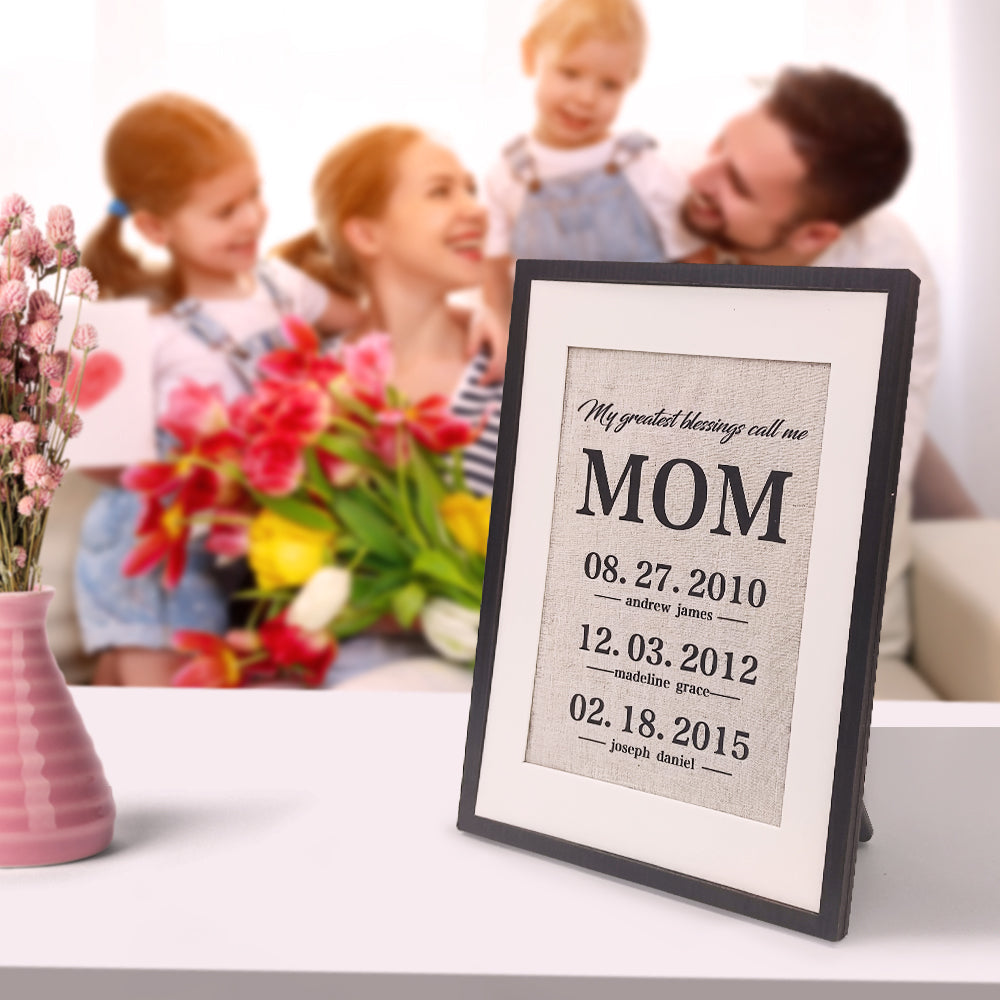 Personalized Mother Gift My Greatest Blessings Call Me Mom Name Sign Gift for Mother - soufeelmy