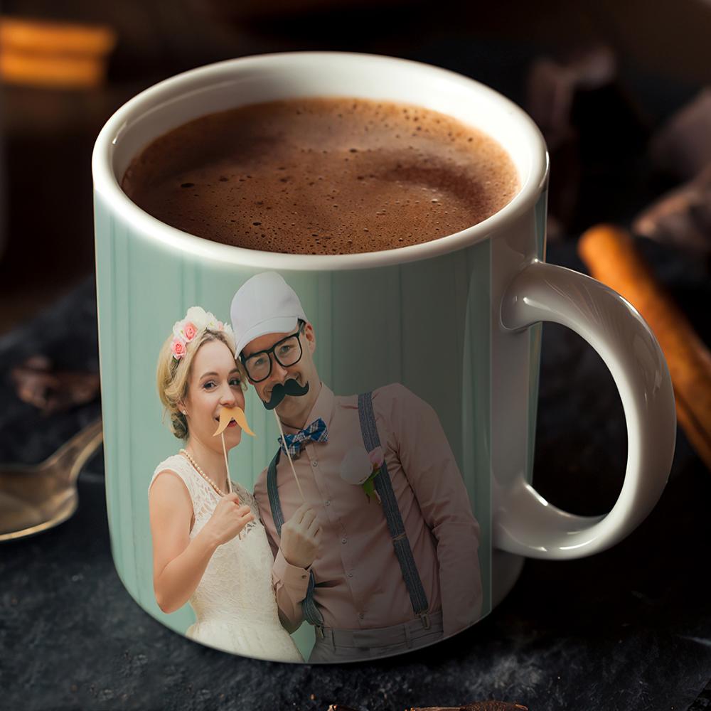 Custom Enchanting Romantic Wedding Day Photo Mug For Her - soufeelmy