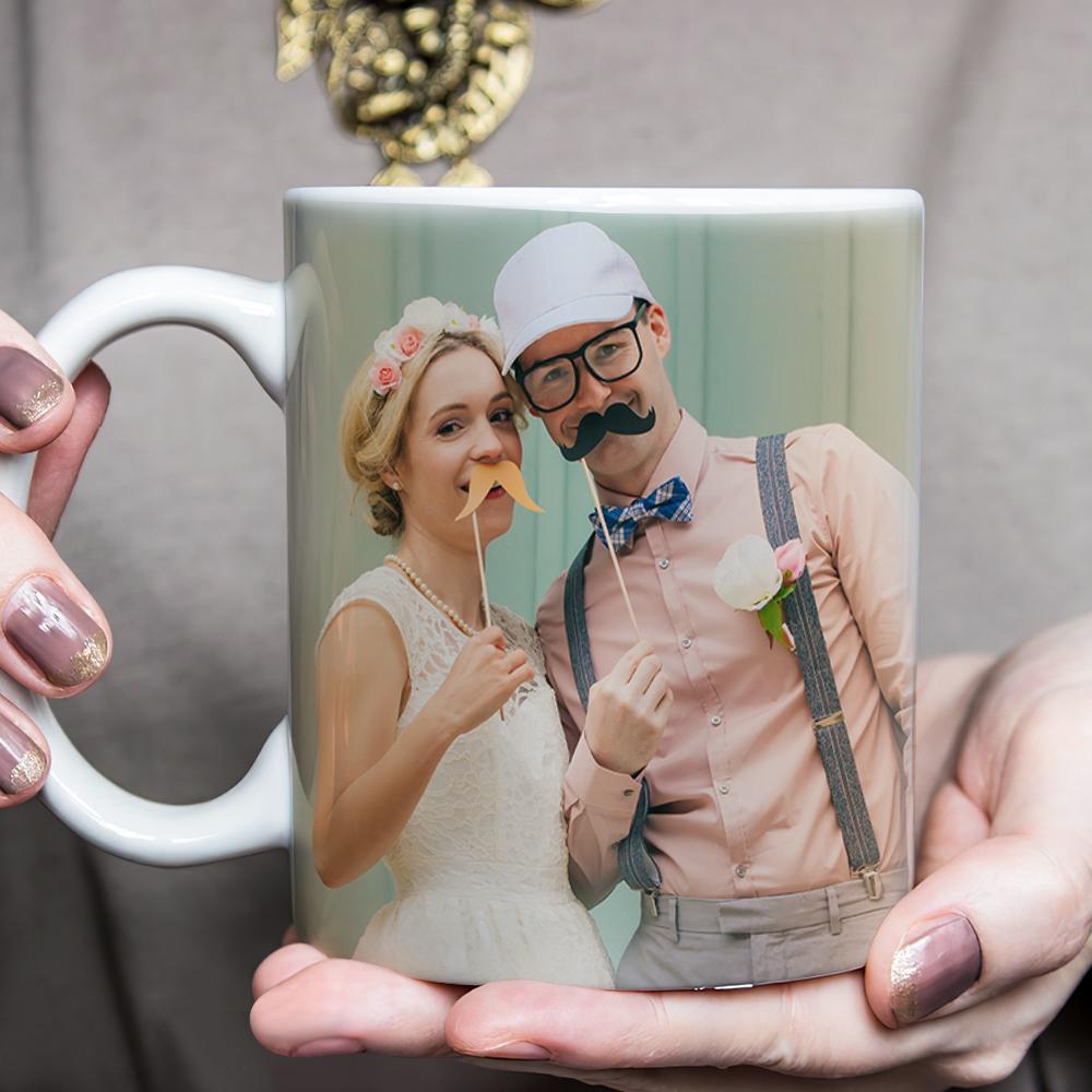 Custom Enchanting Romantic Wedding Day Photo Mug For Her - soufeelmy
