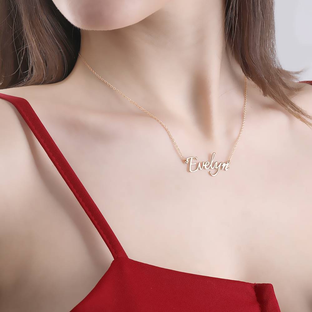 Personalized Name Necklace Black Gold Plated Silver - soufeelmy