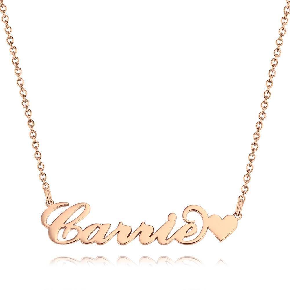 Carrie Style Name Necklace with Little Heart Girlfriend's Gifts - soufeelus