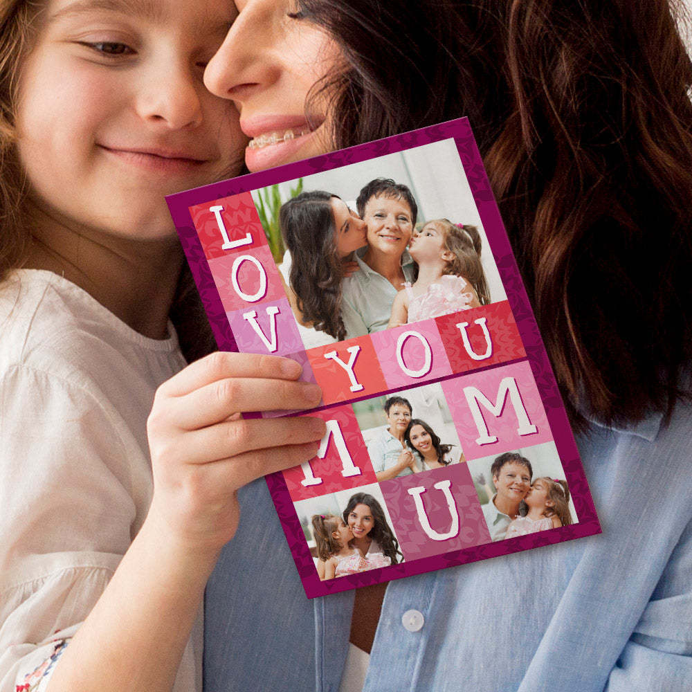 Custom Photo Mother's Day Cards Personalized Love You Mum Card Gifts For Mom - 