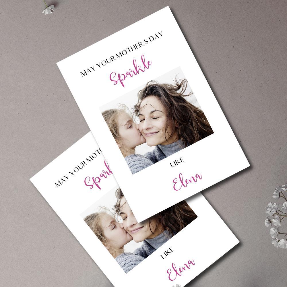 Custom Photo And Engraved Card Gift For Mother's Day - 