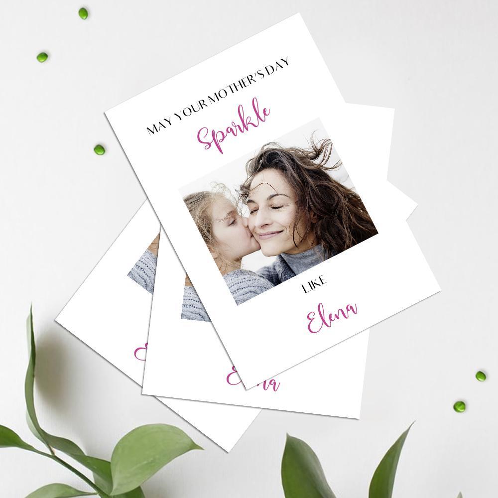 Custom Photo And Engraved Card Gift For Mother's Day - 