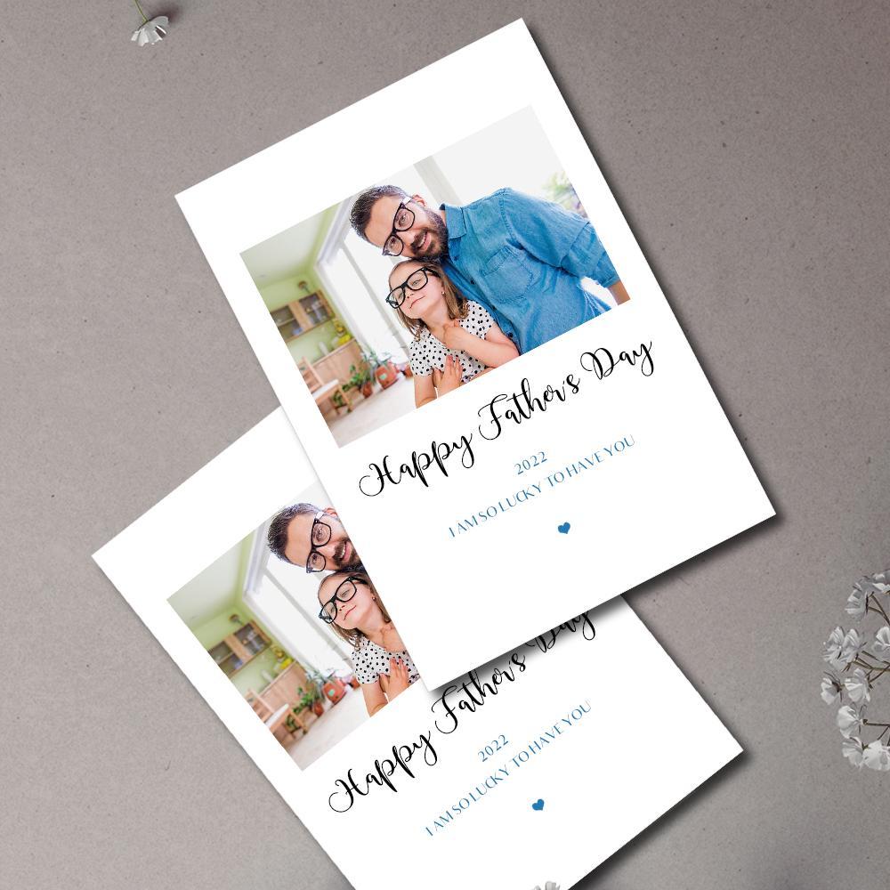 Custom Photo And Engraved Card To Express Your Love On Father's Day -