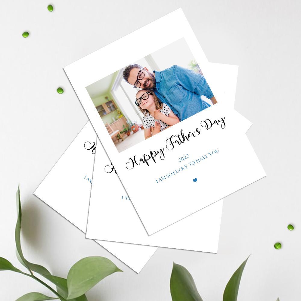 Custom Photo And Engraved Card To Express Your Love On Father's Day - 