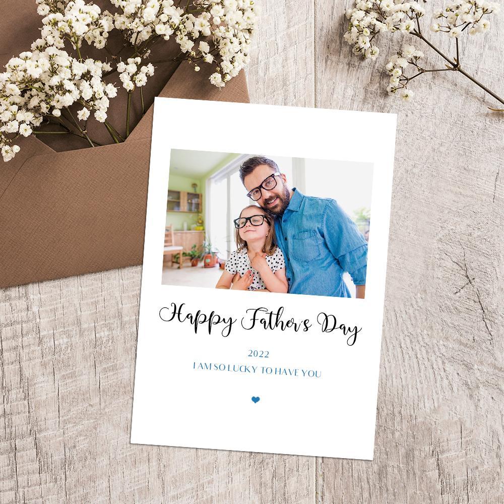 Custom Photo And Engraved Card To Express Your Love On Father's Day - 