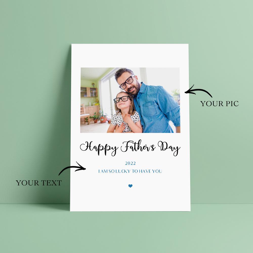 Custom Photo And Engraved Card To Express Your Love On Father's Day - 