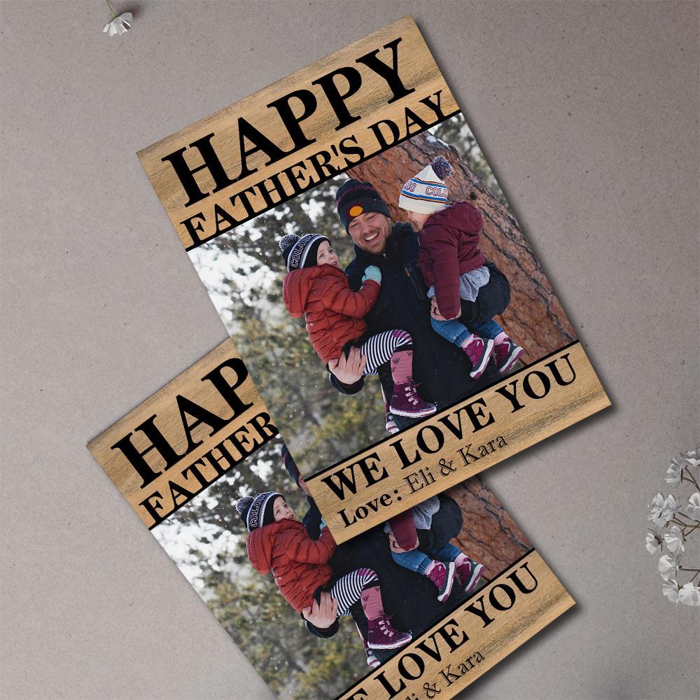 Happy Father's Day Custom Photo And Text Greeting Card - 