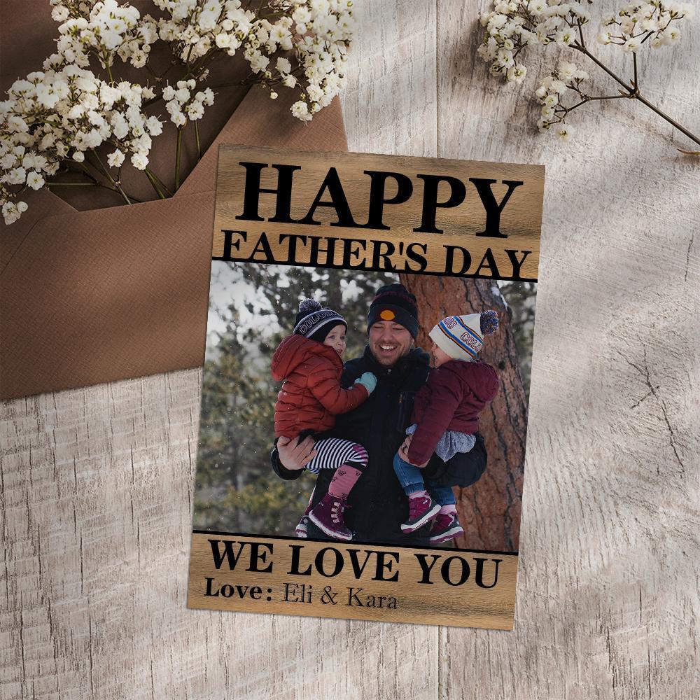 Happy Father's Day Custom Photo And Text Greeting Card - 