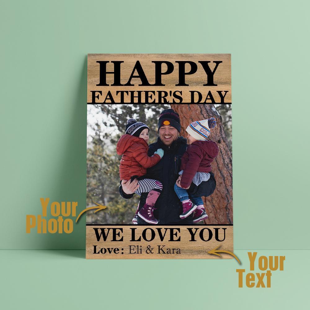 Happy Father's Day Custom Photo And Text Greeting Card - 