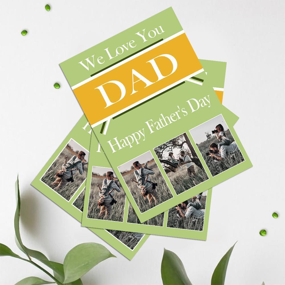 Custom Greeting Card With 3 Photo Special Card Gift For Father's Day - 