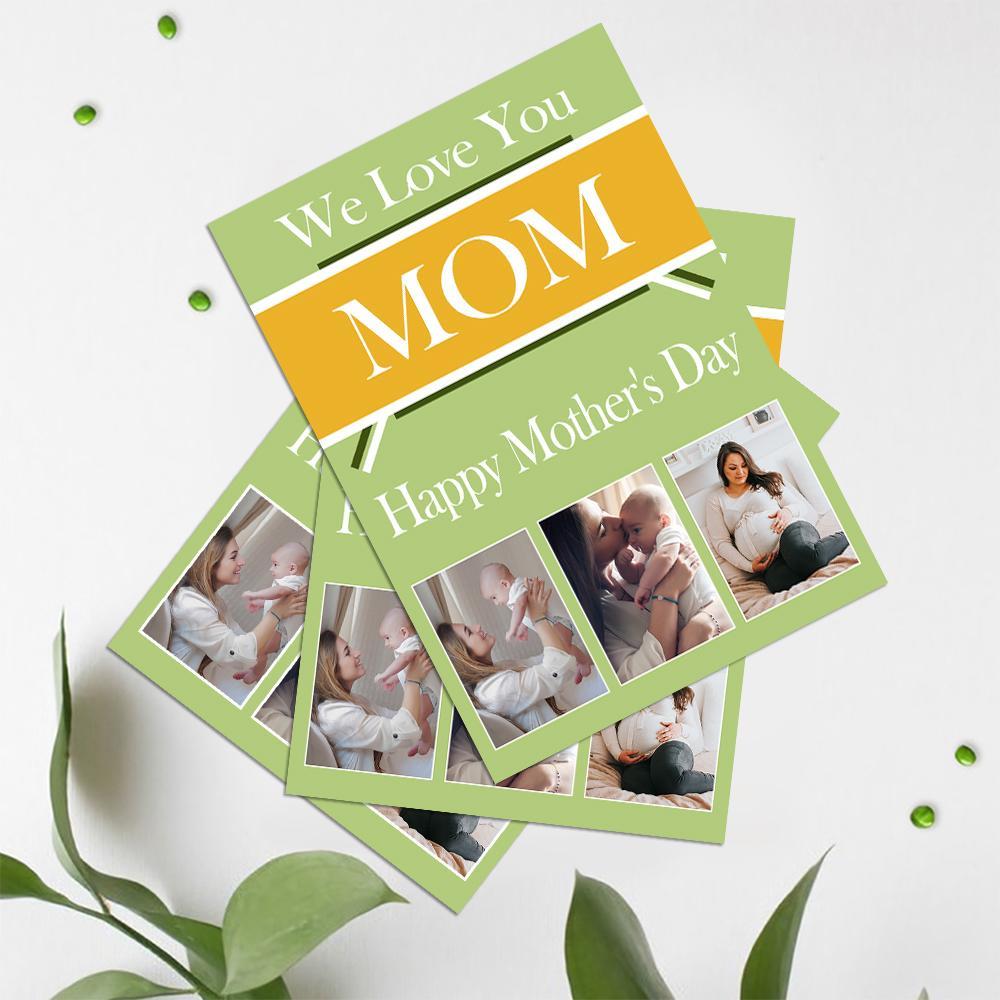 Custom Greeting Card With 3 Photo Special Card Gift For Mother's Day - 