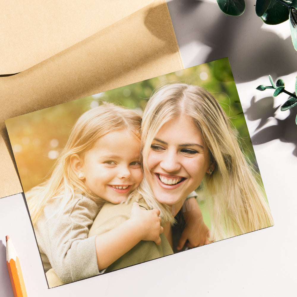 Custom Photo Engraved Card Hidden Text Greeting Card Gift for Mom - 