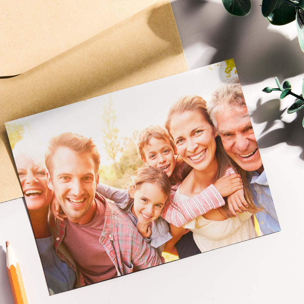Custom Photo Engraved Card Hidden Text Greeting Card Forever Family Card - 
