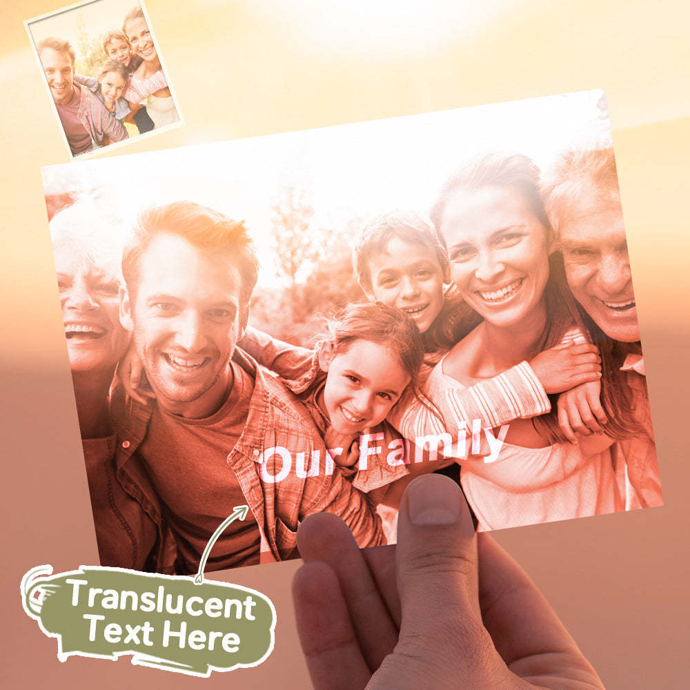 Custom Photo Engraved Card Hidden Text Greeting Card Forever Family Card - 