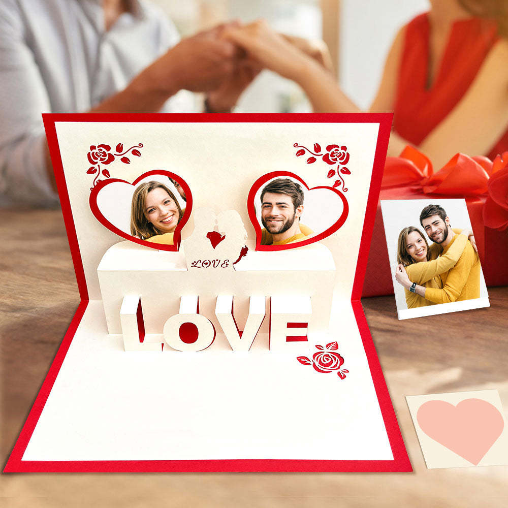 Custom Photo 3D Pop-Up Card Personalized Heart Pop Up Greeting Card - soufeelmy