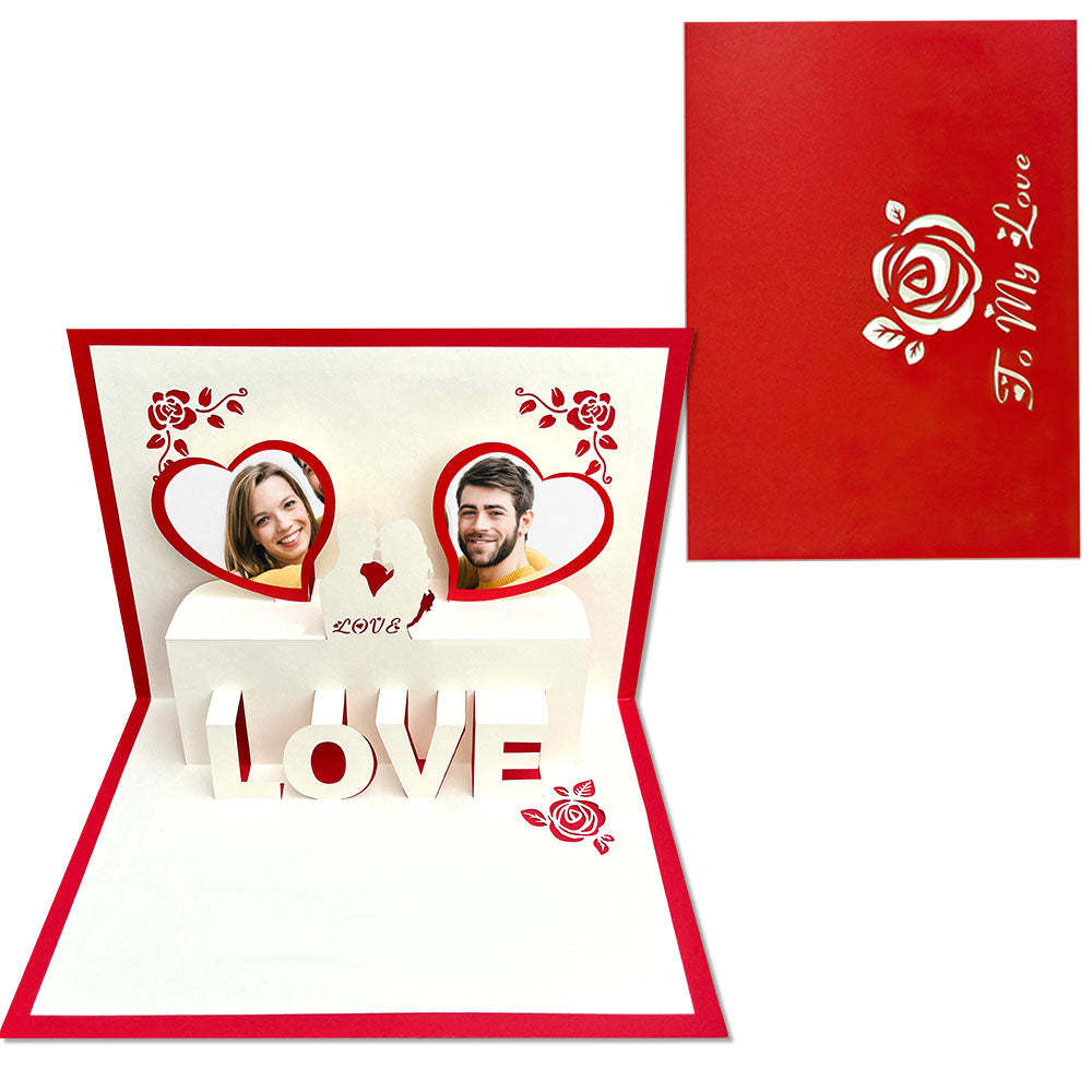 Custom Photo 3D Pop-Up Card Personalized Heart Pop Up Greeting Card - soufeelmy