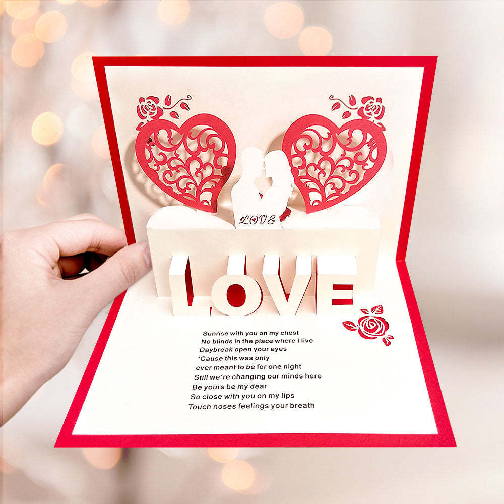 Custom 3D Pop-Up Card Personalized Heart Couple Pop Up Greeting Card - soufeelmy