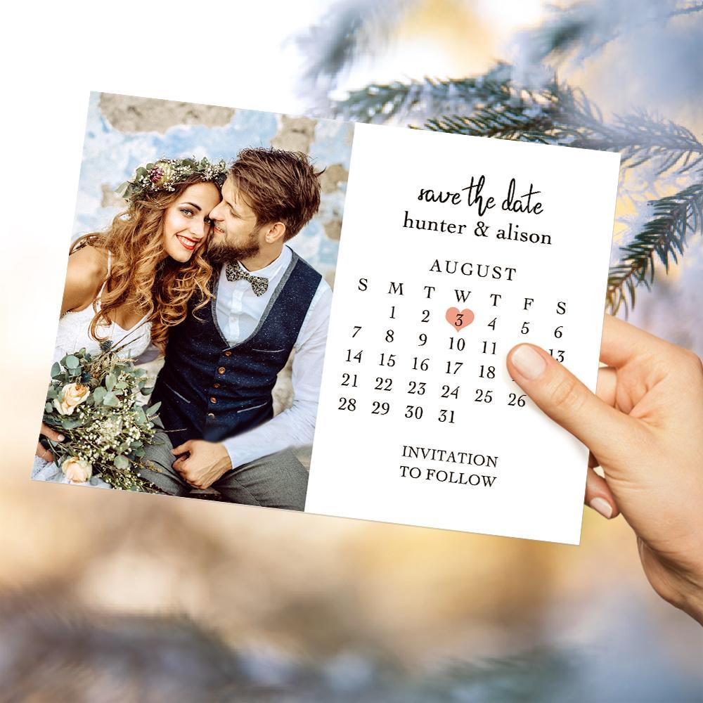 Custom Save the Date Cards Personalized Photo Text Greeting Card - soufeelmy