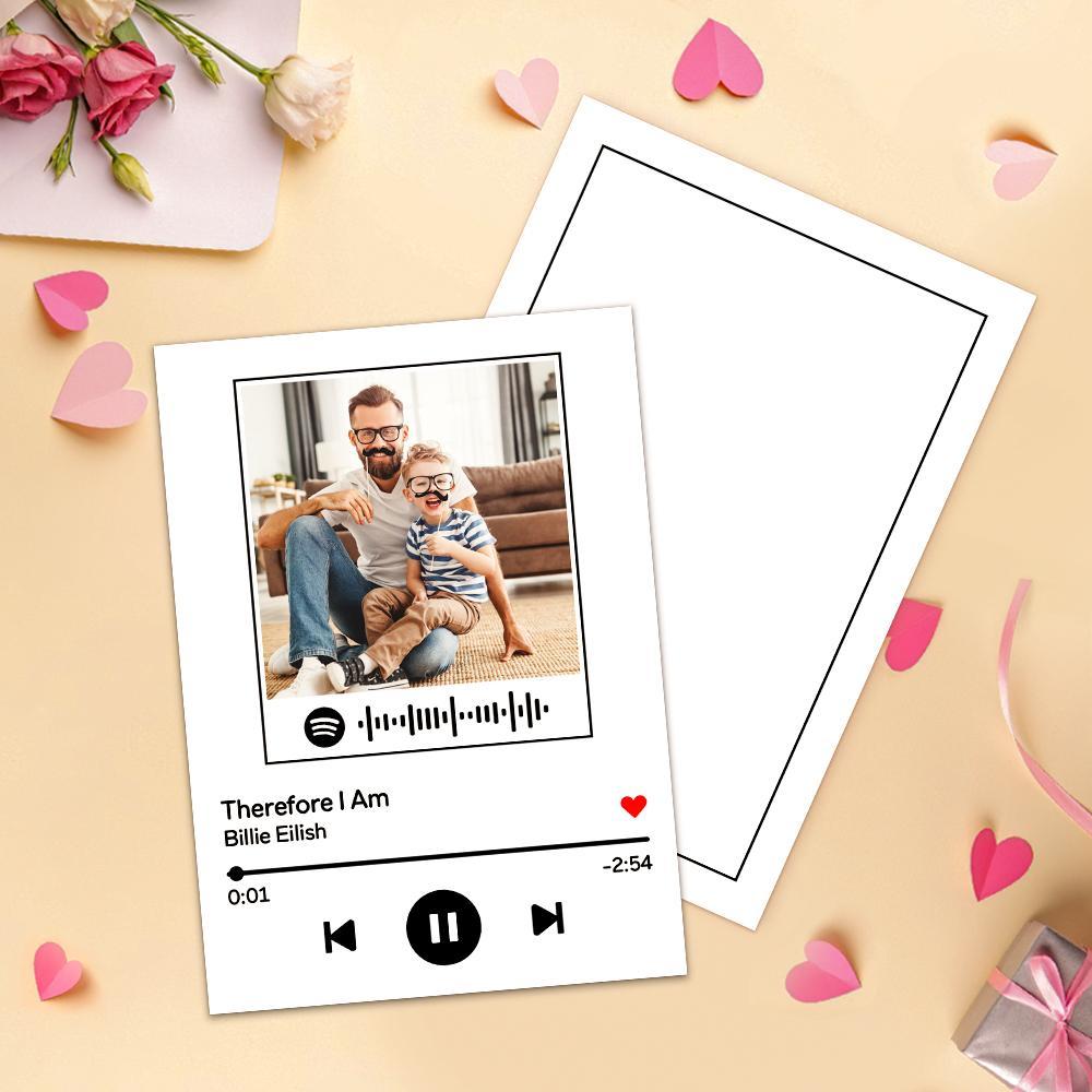Custom Spotify Code Music Cards With Your Photo Gift For Dad - 