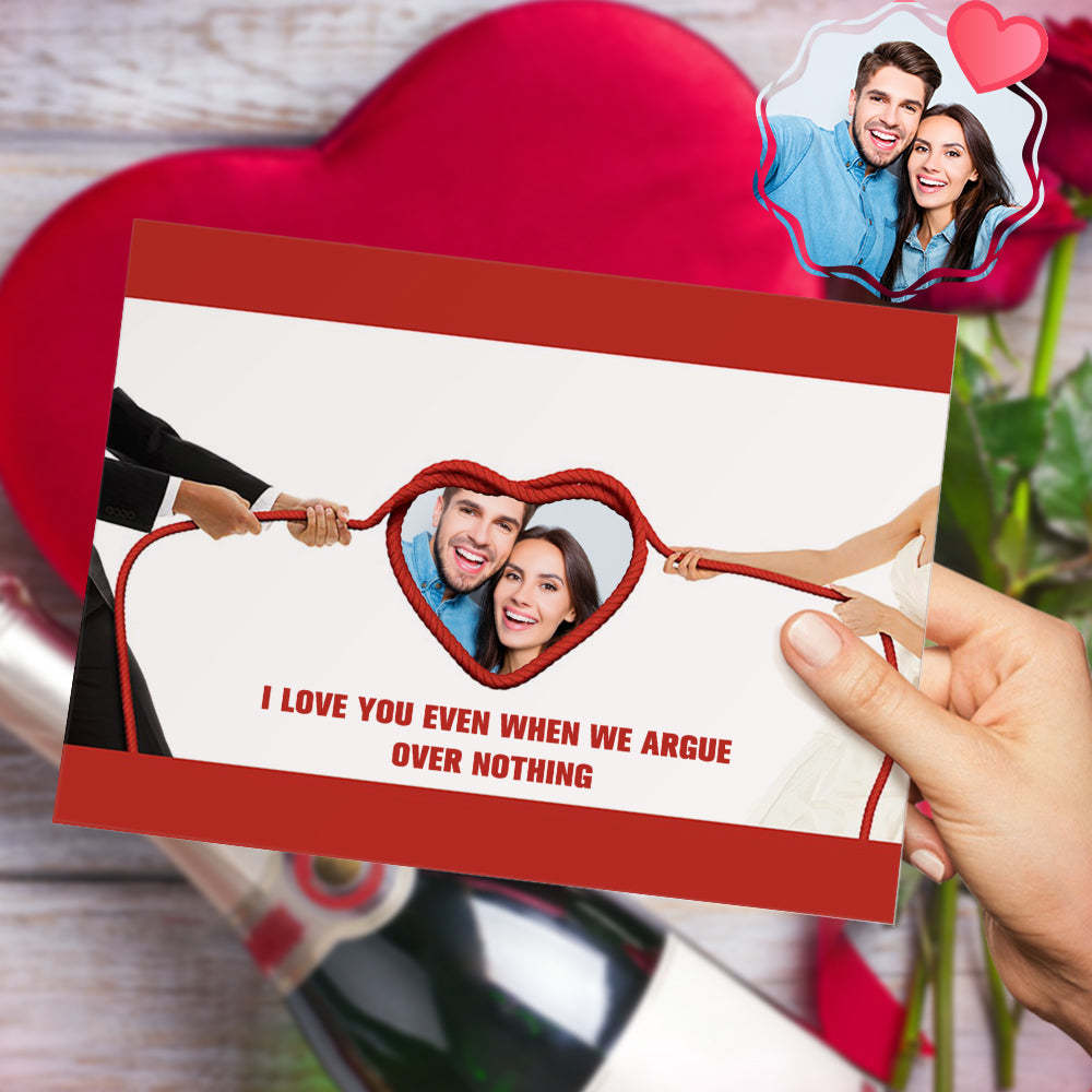 Custom Funny Valentine Heart Greeting Card for Wife Girlfriend Husband Boyfriend Anniversary - 