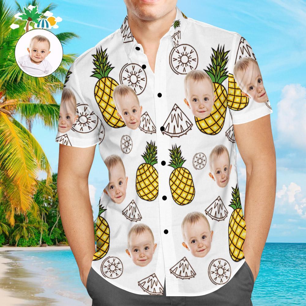Custom Face Shirt Men S Hawaiian Shirt Funny Pineapple