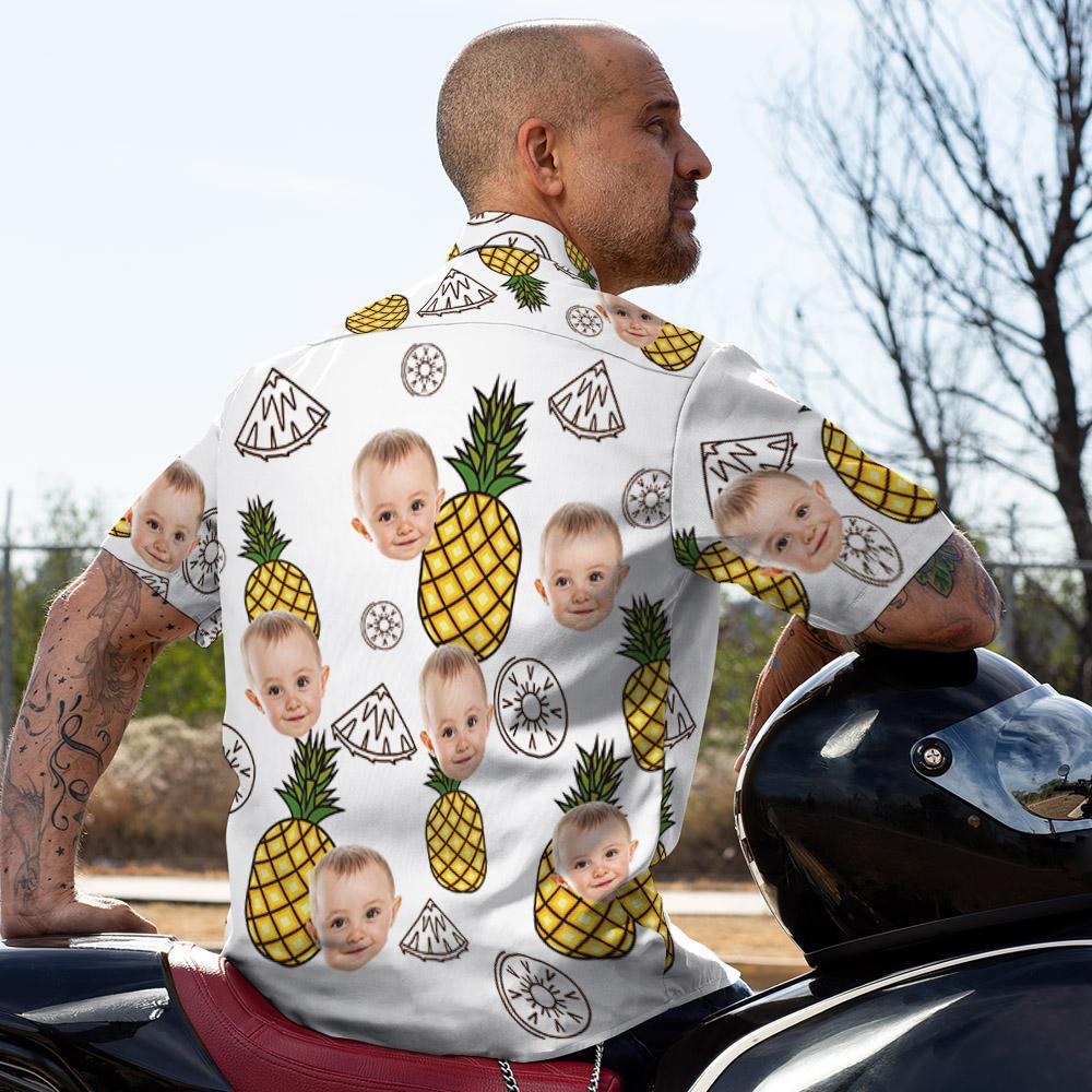 Custom Face Shirt Men S Hawaiian Shirt Funny Pineapple