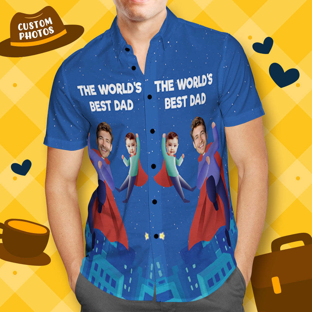 Custom Face Hawaiian Shirt Best Dad Shirt Father's Day Gift -