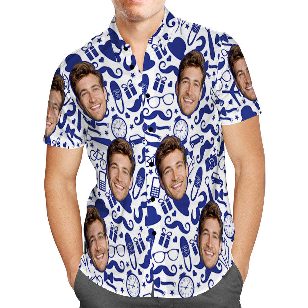 Custom Face Hawaiian Shirt Personalized Father's Day Shirt Gift for Dad -