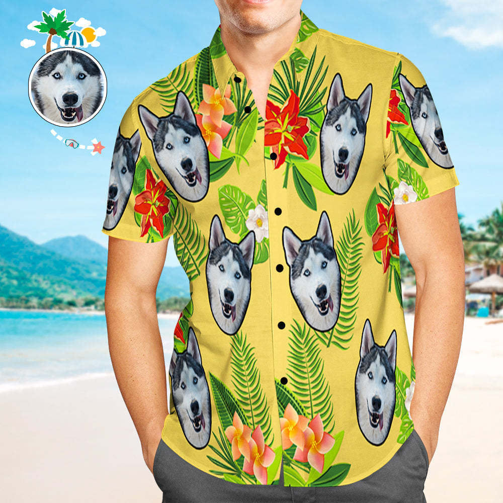 Custom Face Hawaiian Shirt Personalized Photo For Your Cutest Pet Perfect Gift For Animal Lover