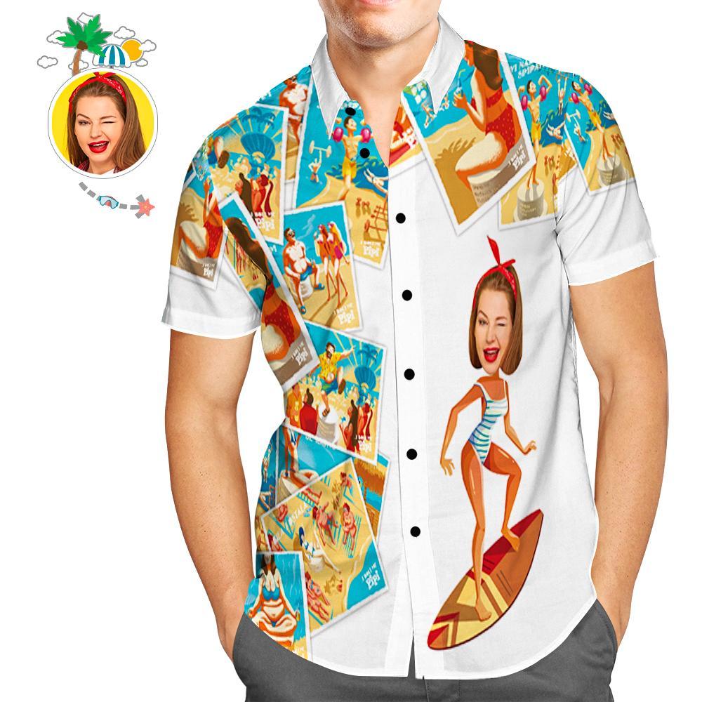 Custom Face Hawaiian Shirt Men's Hawaiian Aloha Shirts Joining Together Photos