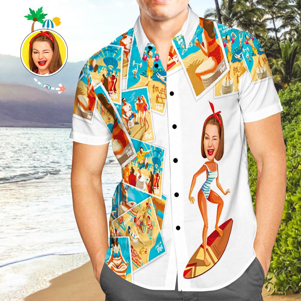 Custom Face Hawaiian Shirt Men's Hawaiian Aloha Shirts Joining Together Photos