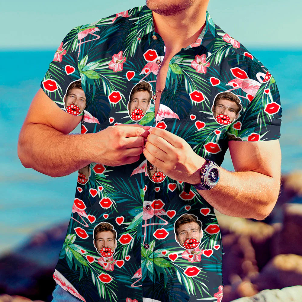 Custom Face Hawaiian Shirt Design Your Own Hawaiian Shirt Best Valentine's Day Gift - soufeelmy