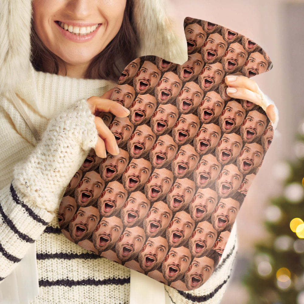 Custom Face Hot Water Bottle Hot Compress and Cold Therapy Funny Hot Water Bag for Winter Gifts - soufeelmy