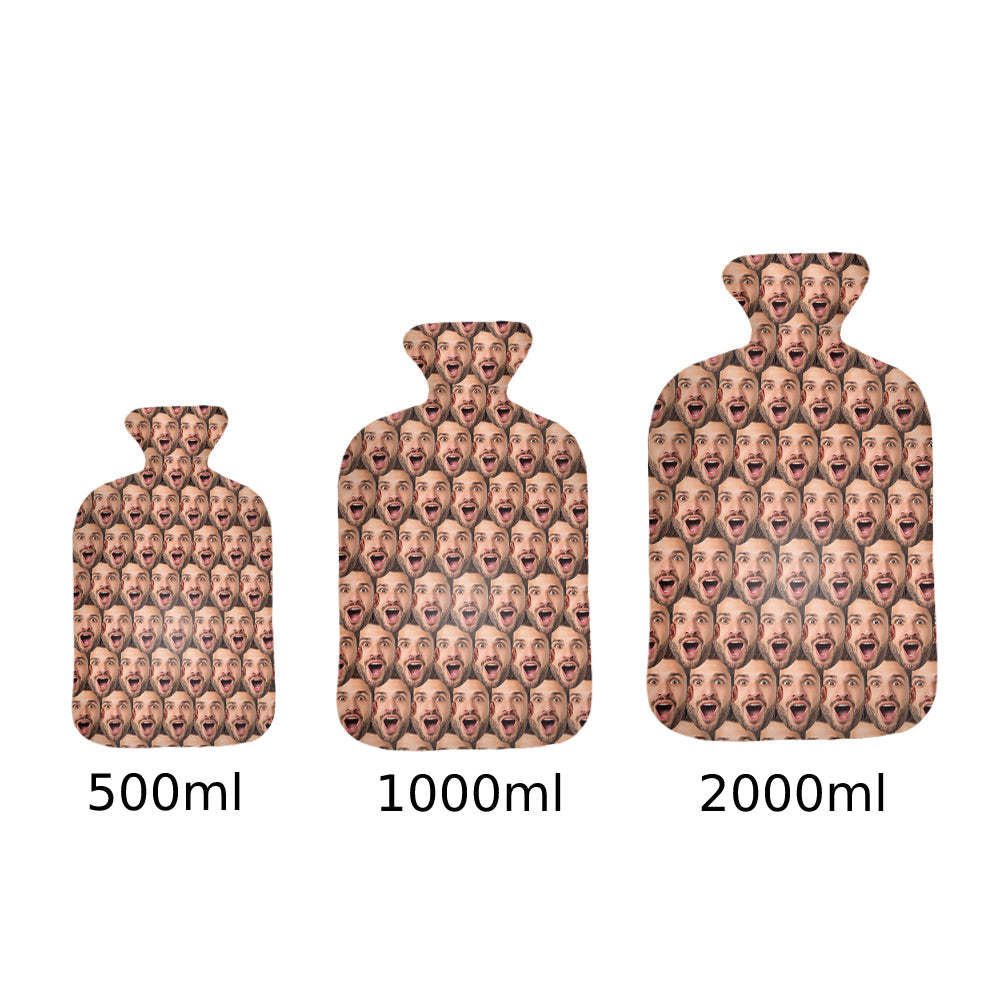 Custom Face Hot Water Bottle Hot Compress and Cold Therapy Funny Hot Water Bag for Winter Gifts - soufeelmy