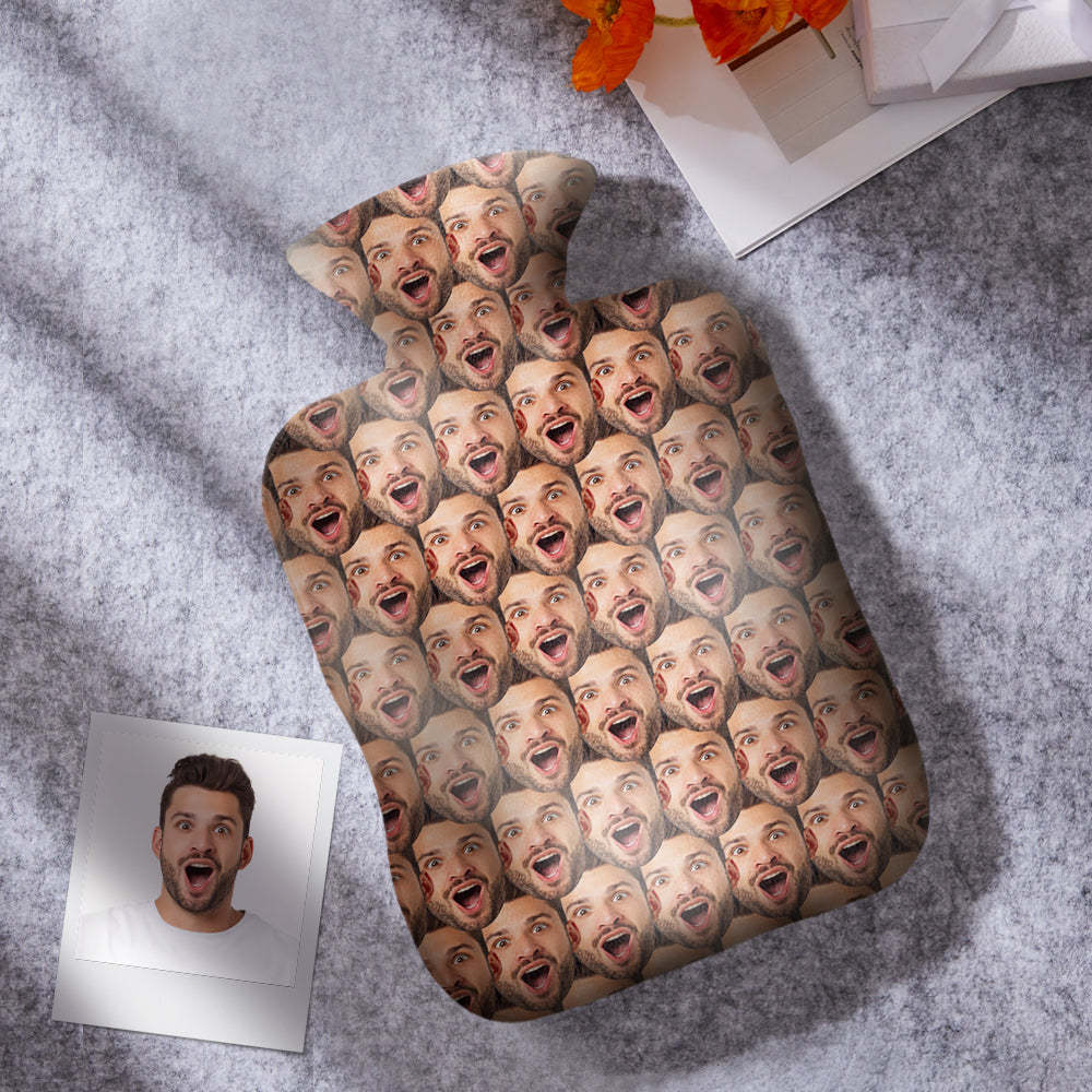 Custom Face Hot Water Bottle Hot Compress and Cold Therapy Funny Hot Water Bag for Winter Gifts - soufeelmy